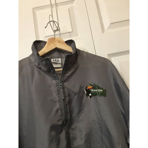 Olympic Team USA Windbreaker Jacket Road To‎ Rio 2016 Gray Adult Size Large - Picture 6 of 8